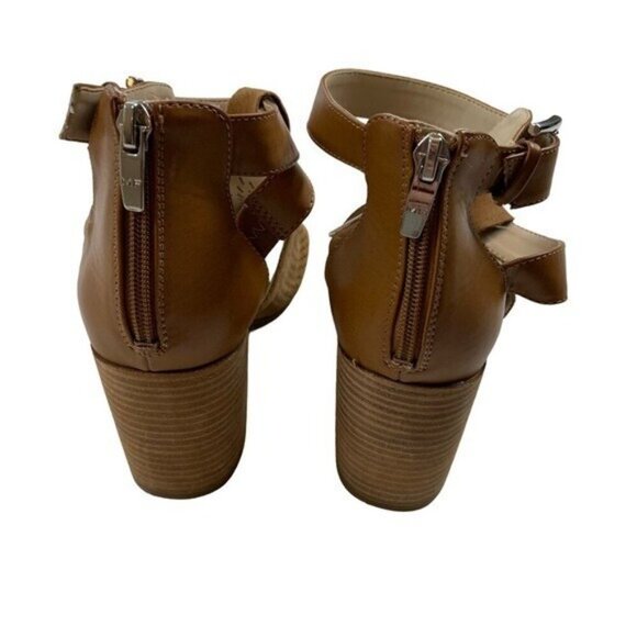 Marc Fisher 8 Brown Leather Cutout Booties Sandals Boho Western - Picture 3 of 9